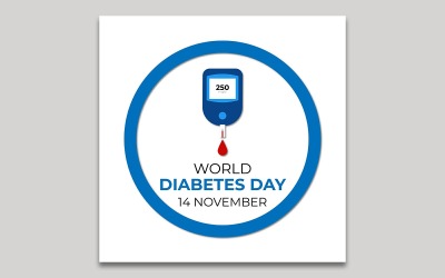 Design plat de la journée mondiale du diabète