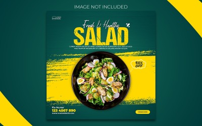 Frischer und gesunder Salatpost für Social Media und Instagram