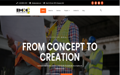 Dcc- Contractor &amp; Building Construction Elementor Template Kit