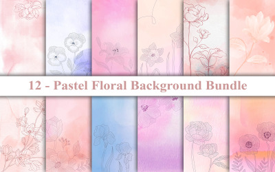 Fond pastel floral, papier numérique, texture aquarelle, fond floral aquarelle.