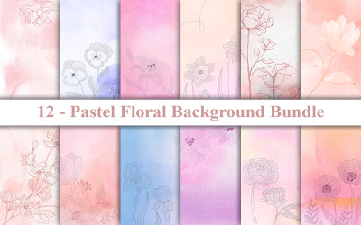 Virágos pasztell háttér, digitális papír, akvarell textúra, akvarell virágos háttér.