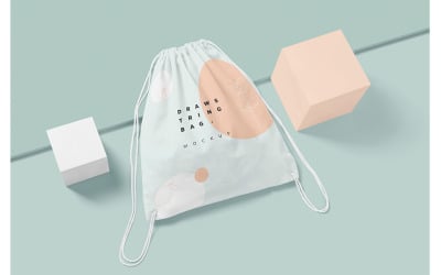 Maqueta de 4 bolsos con cordón