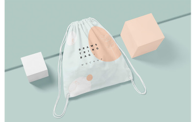 4 Mockup di borsa con coulisse