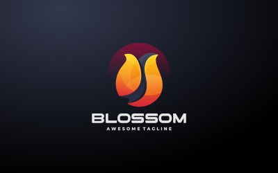 Çiçeği Gradyan Logo Stili