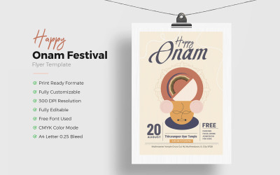 Sjabloon voor creatieve Onam-flyer