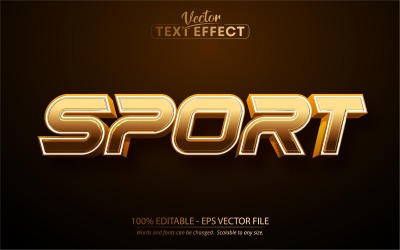 Sport - redigerbar texteffekt, metalliskt guld textstil, grafikillustration