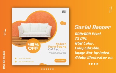 Banner di annunci post promozionali sui social media