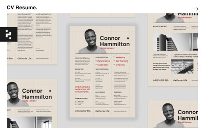 CV Resume Template - Classic Swiss Style