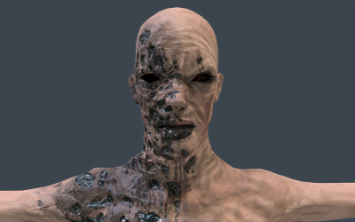 3D model ženské zombie postavy