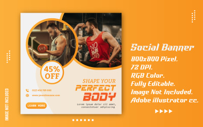 Design moderno del modello di banner per annunci post sui social media