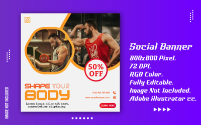 Modello promozionale per social media Banner quadrato minimo modificabile