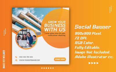 Sociala medier Posta annonser banner mall design
