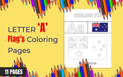Bandeiras com a letra &amp;#39;A&amp;#39; para colorir para crianças