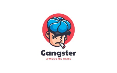 Gangster-Maskottchen-Cartoon-Logo