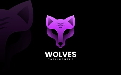 Logo Vector Lobo Gradiente