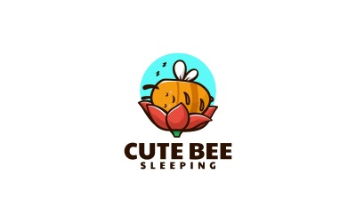 Cute Bee Simple Mascot Logo