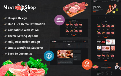 Meat Shop WooCommerce-tema med AI Content Generator