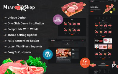 Meat Shop WooCommerce Theme con generador de contenido AI