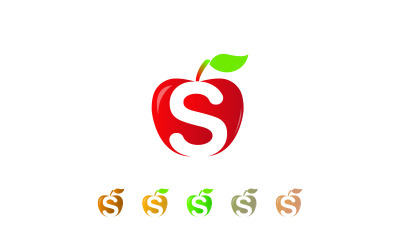 S betű Apple logó sablon