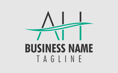 AH Letter Initial Custom Design Logo