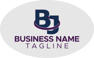 Design de logotipo personalizado com iniciais da letra BJ