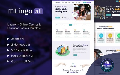 LingoAll - Modèle Joomla 4 et 5 pour cours et éducation en ligne
