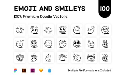 Sammlung von Smileys und Emoji-Symbolen