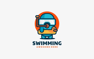 Schwimmendes einfaches Maskottchen-Logo
