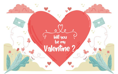 Valentinstag-Hintergrund-Illustration
