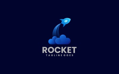 Estilo de logotipo degradado de cohete