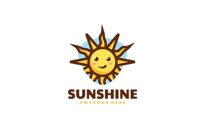 Logo de dessin animé de mascotte de soleil