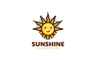 Logotipo de desenho animado do mascote da luz do sol