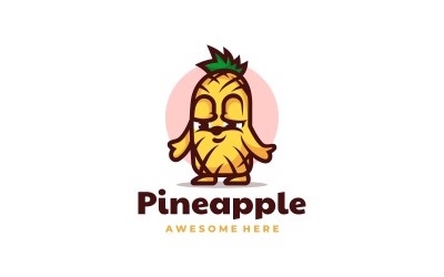 Pineapple Mascot Cartoon Logo