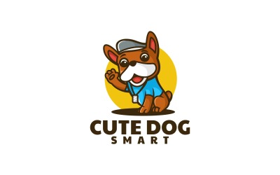 Sevimli Köpek Maskot Karikatür Logo Tarzı