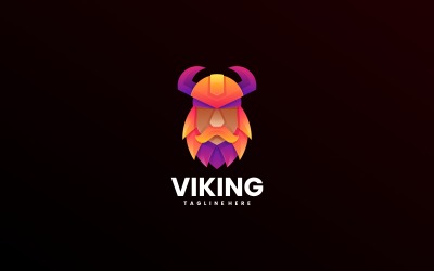 Viking gradiënt kleurrijk logo