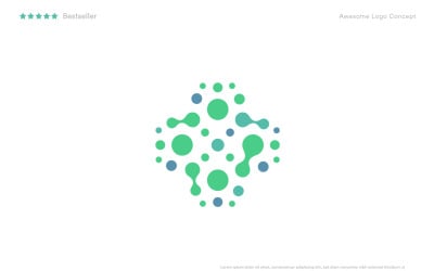 Abstract bubbles medical cross logo template for vaccination center