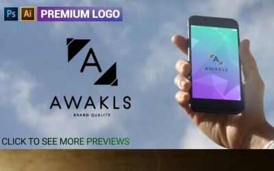 Awakls Premium Ett brev Logotyp Mall