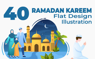 40 Illustrazione islamica di festa del Ramadan Kareem