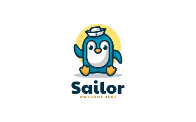 Logo del fumetto del pinguino marinaio