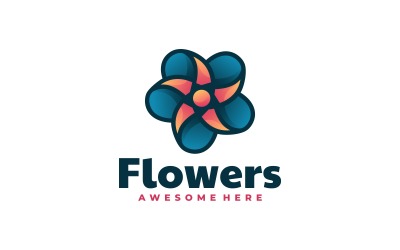 Logo mascotte gradiente fiori