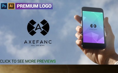 Modelo de Logotipo Axefanc Premium Uma carta
