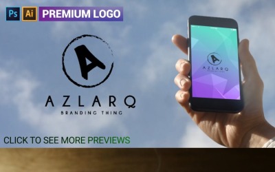 Plantilla de logotipo de letra A de Azlarq Premium
