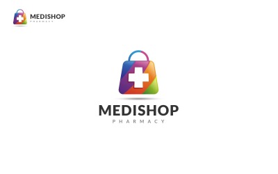 Sjabloon voor creatieve medische winkel apotheek logo