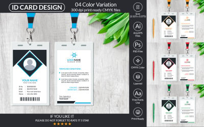 Corporate ID Card Design Template For Company