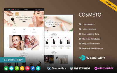 Cosmeto — многофункциональный магазин косметики и одежды на платформе PrestaShop Elementor.
