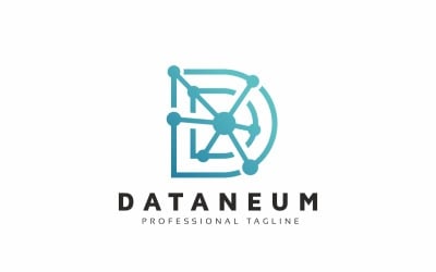 D Letter Nano Tech Logo Template
