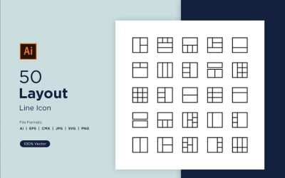 50 Layout Line Icons Sets