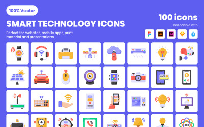 Slimme technologiepictogrammen - Vectorpictogrammen
