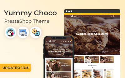 Yummy Choco - шаблон Prestashop для магазина тортов и хлебобулочных изделий