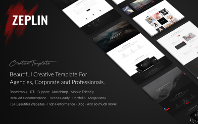 Zeplin | Modèle créatif multi-usages à une et plusieurs pages